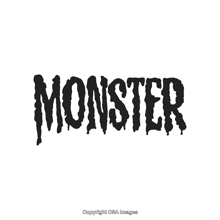 Bold Grunge Style 'Monster' Text Art on Plain Background