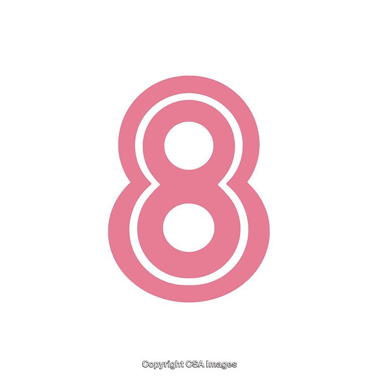 Pink Number Eight Design with a Modern Minimalist Style on White Background