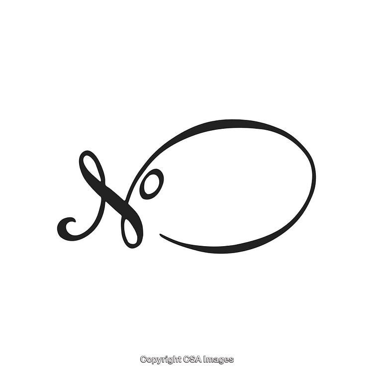 Minimalist Christian Fish Symbol with Decorative and Elegant Design