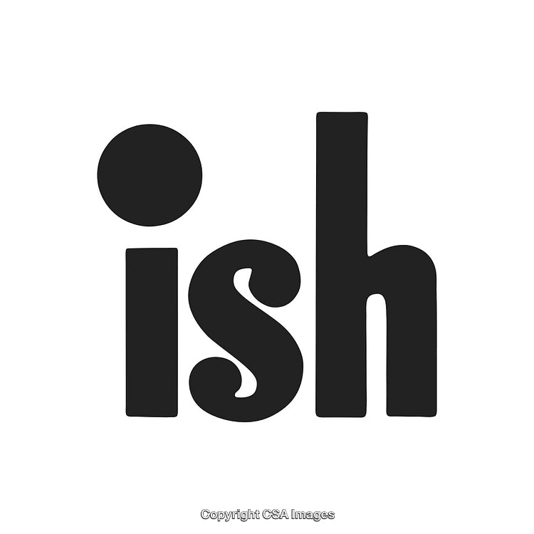Minimalist Bold Typography with Rounded Letters Spelling the Word 'Ish'