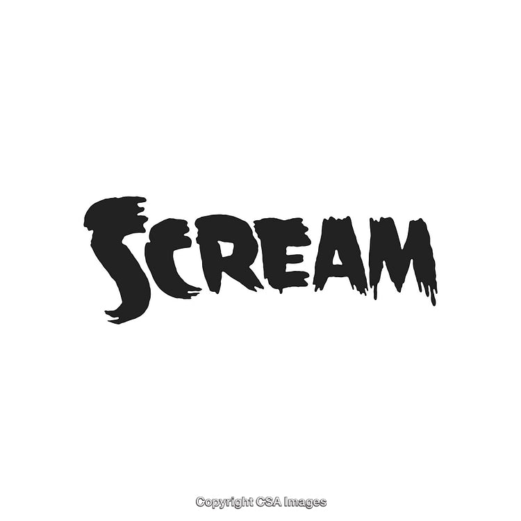 Haunting Black Dripping Text Effect Forming the Word Scream on White