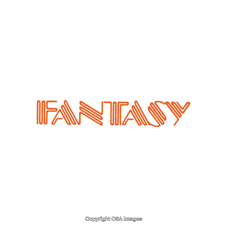 Creative Typography of the Word Fantasy in Vibrant Orange