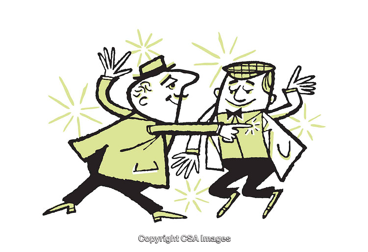 Two Characters Engaging in a Lively Animated Interaction