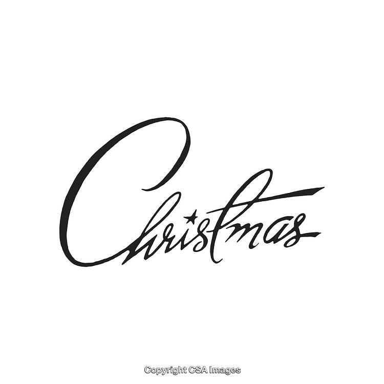Elegant Black and White Calligraphy Text Celebrating Christmas