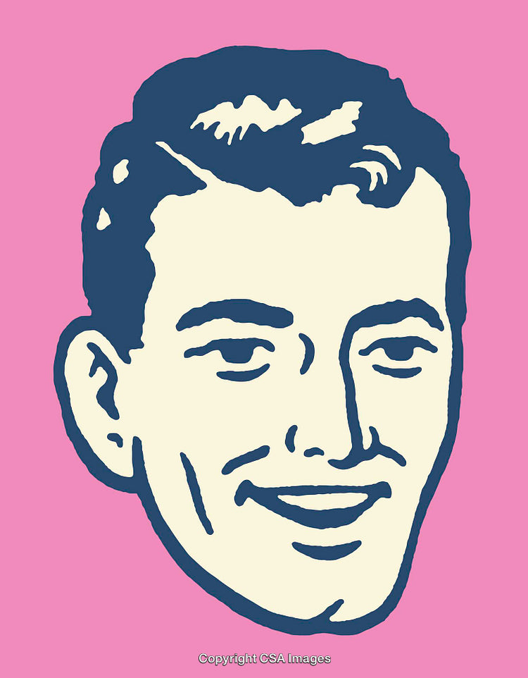 Retro Digital Art Featuring a Character Illustration on a Pink Background