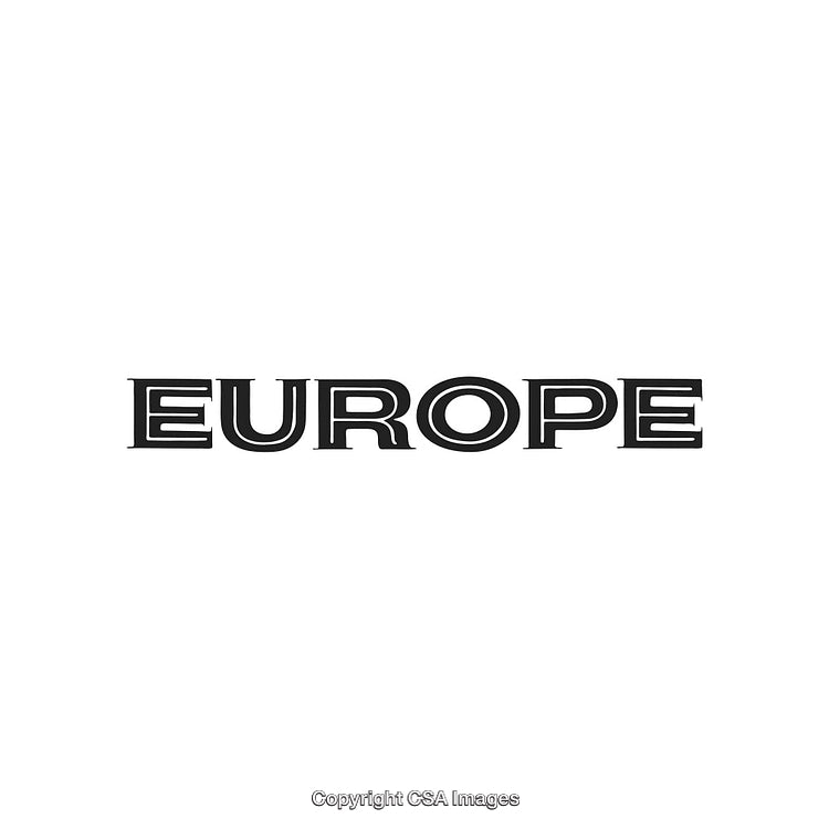 Bold Typography Design Featuring the Word Europe In Black Lettering on White Background