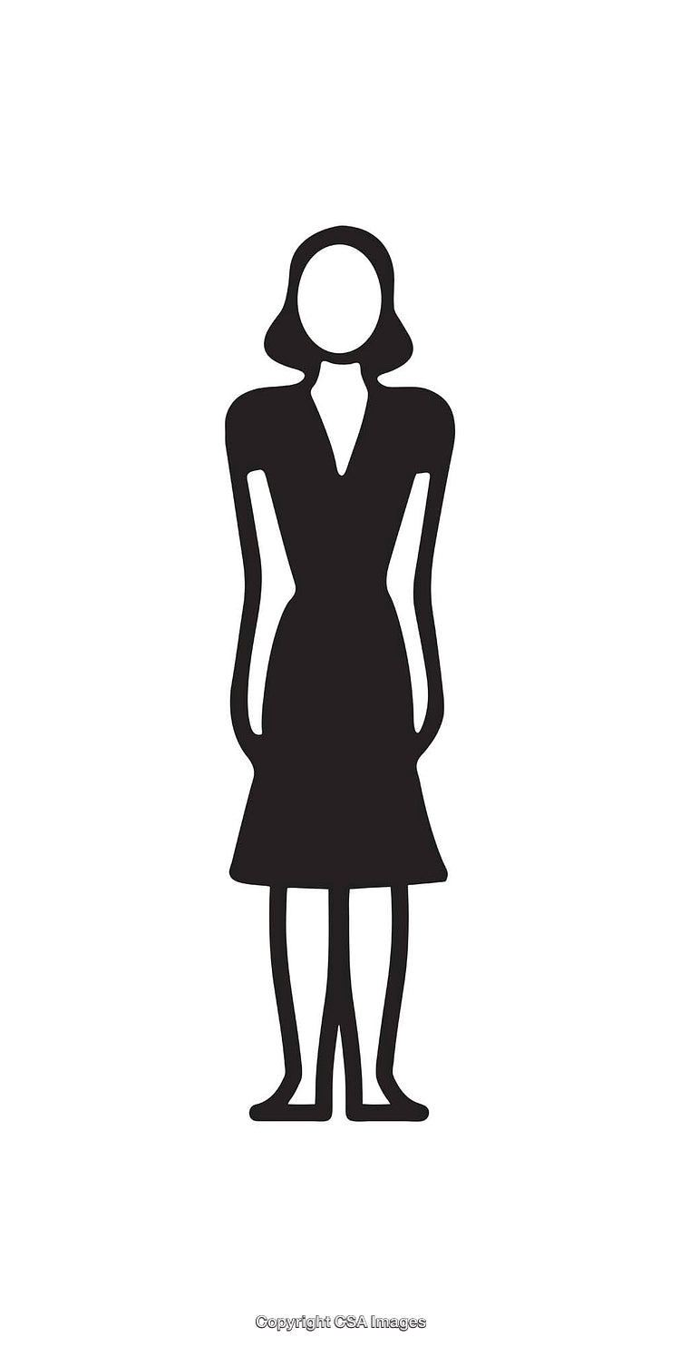 Black and White Female Icon Symbolizing Feminine Representation and Gender Equality