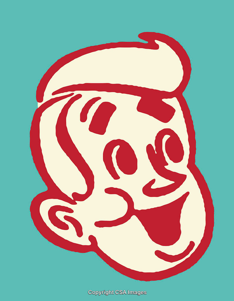 Cheerful Retro Character Illustration with Bold Colors and Playful Design