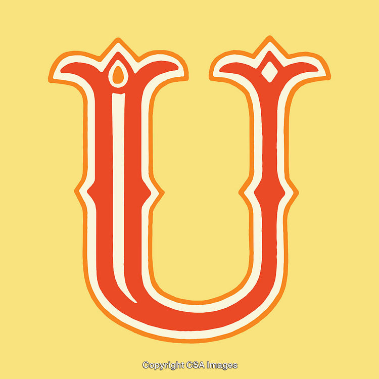 Decorative Letter U With Ornate Design and Vibrant Colors