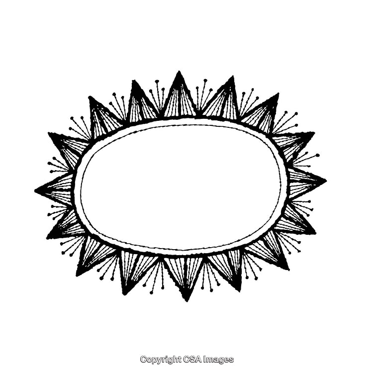 Abstract Hand-Drawn Border with Geometric Design Elements