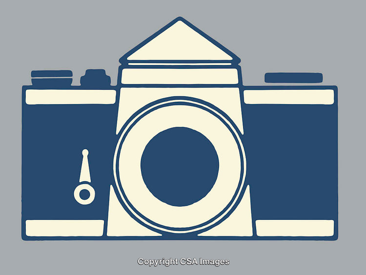 Illustration of a Vintage Film Camera in Modern Minimalistic Style