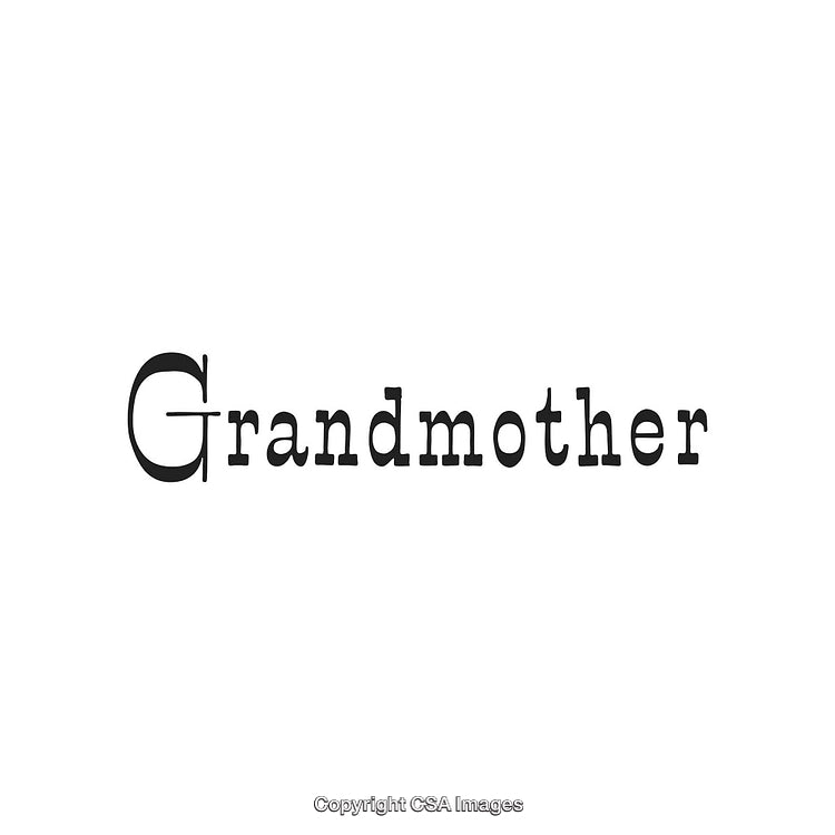 Typography Art Depicting the Word Grandmother in Bold Black Font Style