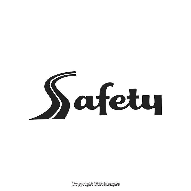 Safety Concept Illustrated with Road and Text Featuring a Minimalist Design