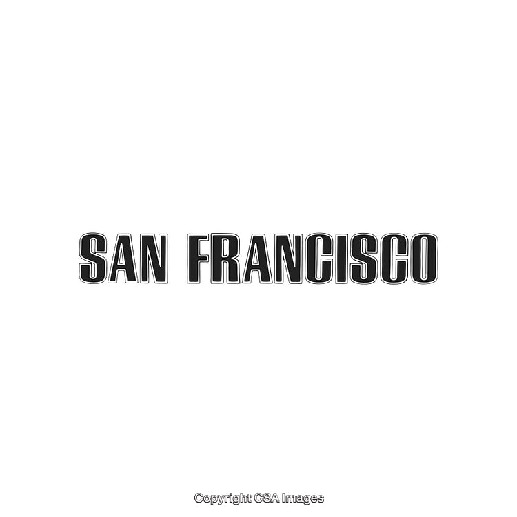 Stylized Typography of San Francisco on a Clean White Background