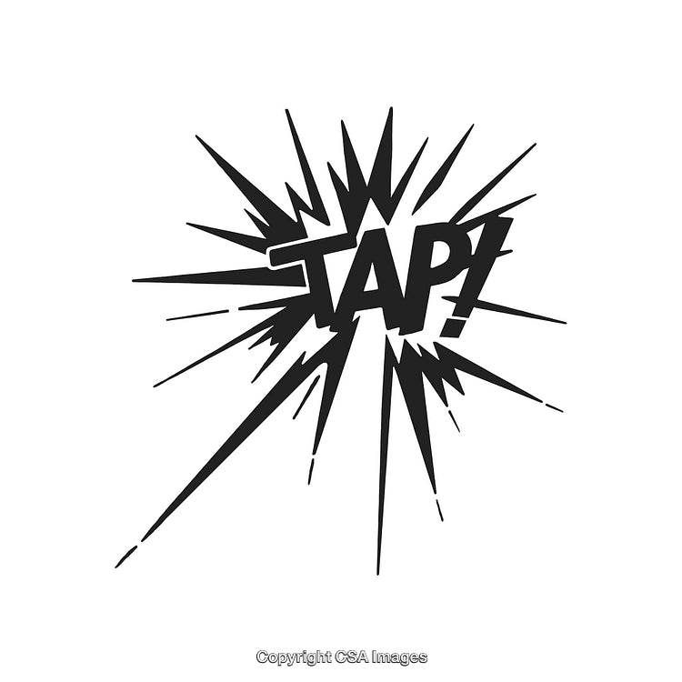 Comic Style 'Tap' Sound Effect with Dynamic Spiky Background