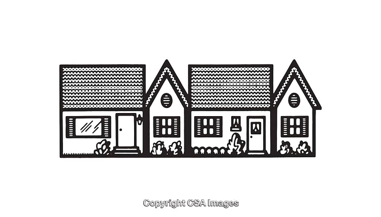 Charming Line Art Illustration of a Cozy House In Black And White