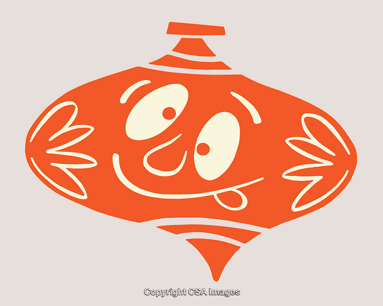 Playful Red Line Art Illustration with Whimsical Expression