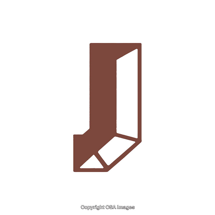 Elegant Brown Graphic Representation of the Letter J on a White Background