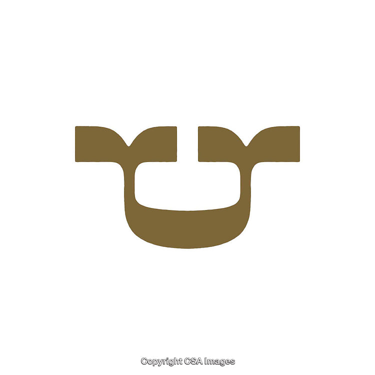 Minimalistic Brown Symbol Resembling the Letter U on White Background