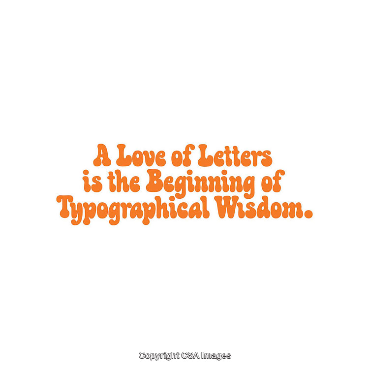Typography Quote with Orange Text on White Background