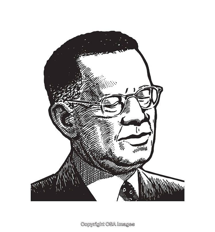 Detailed Hand-Drawn Illustration of a Thoughtful Man in Black and White