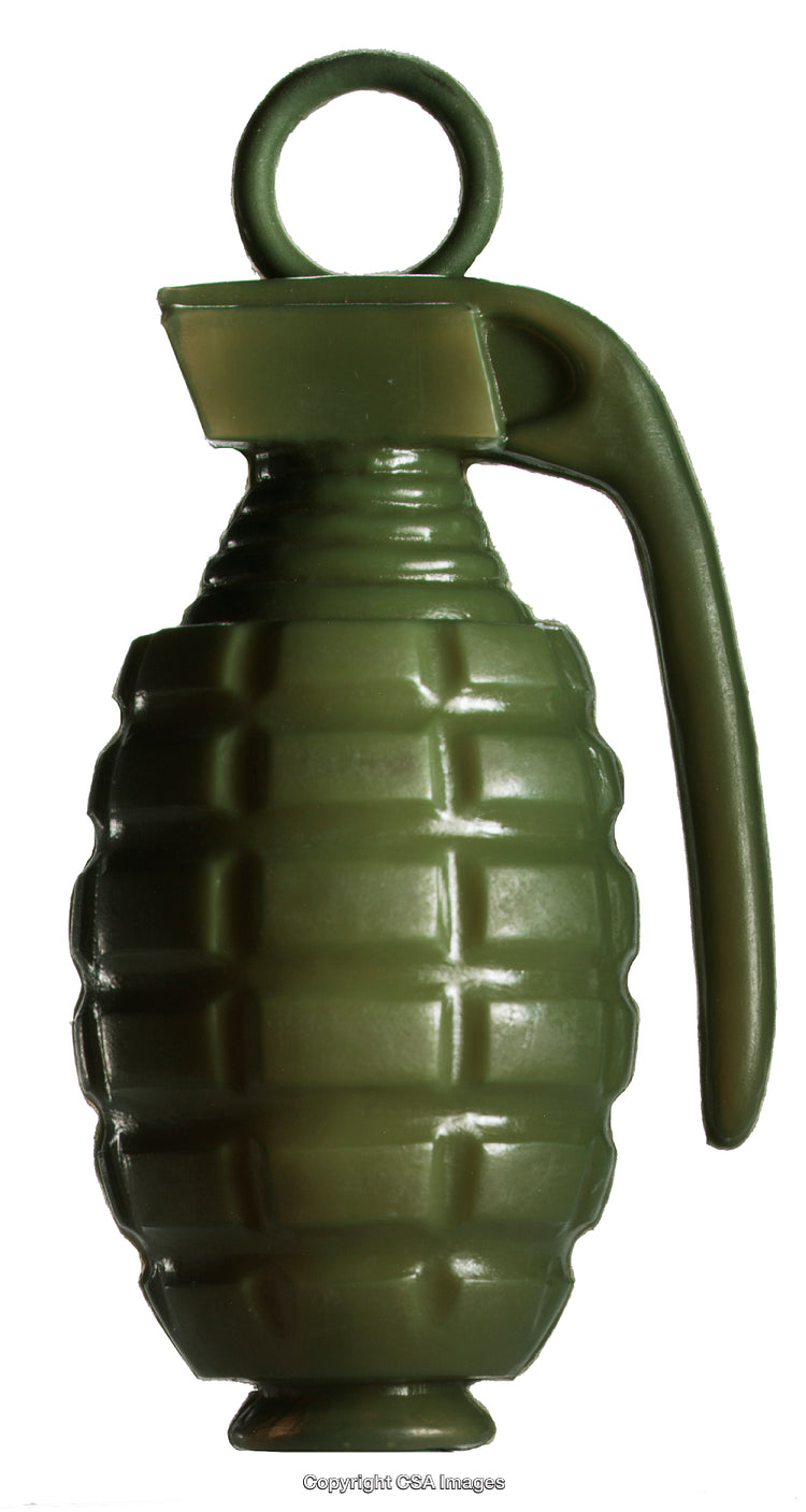 Green Toy Grenade Isolated on White Background