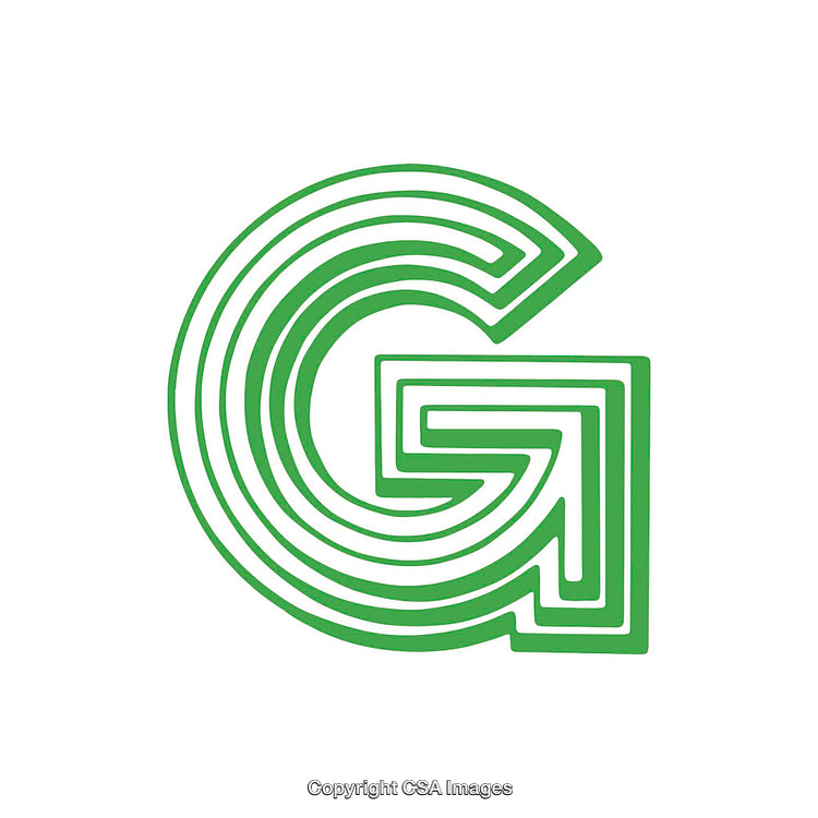 Creative Green Letter G Design with Geometrical Elements and White Background