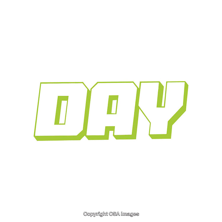 Bold Green Text Displaying the Word 'Day' in a Vibrant Style
