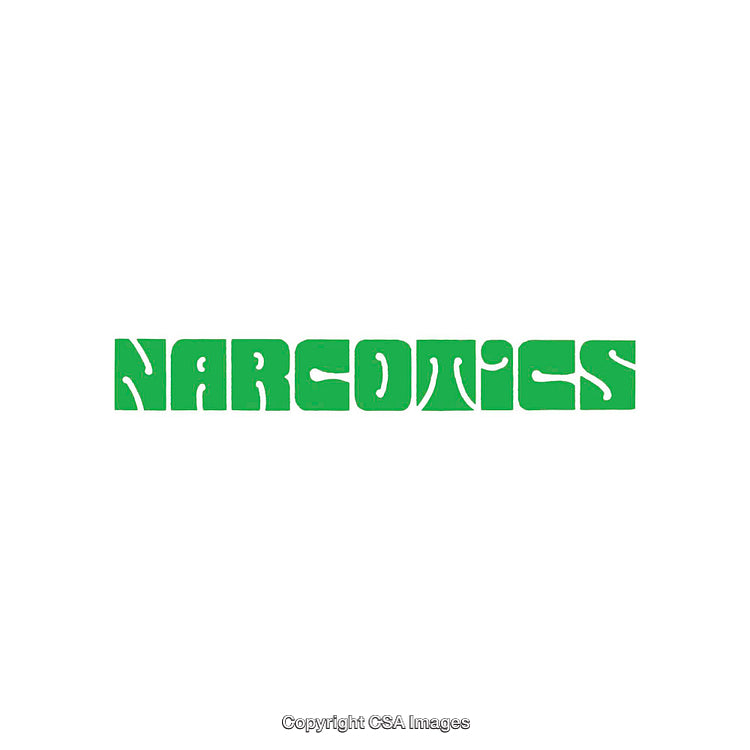 Green Narcotics Typography Graphic with Unique Stylized Font
