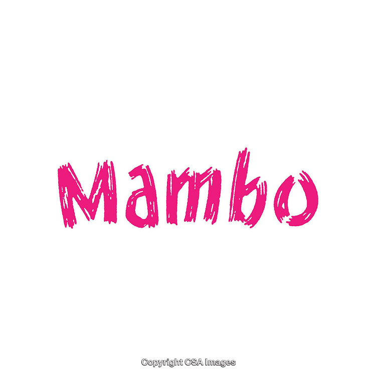 Vibrant Handwritten Mambo Font in Bold Pink on White Background
