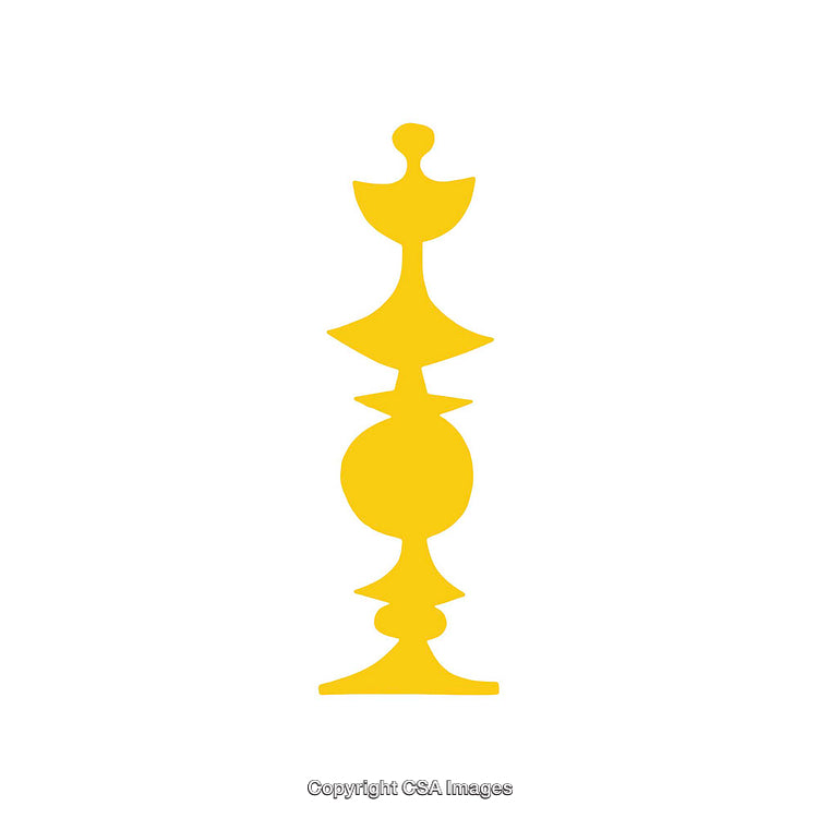 Abstract Yellow Graphic of Geometric Symmetrical Shape in Minimalist Style