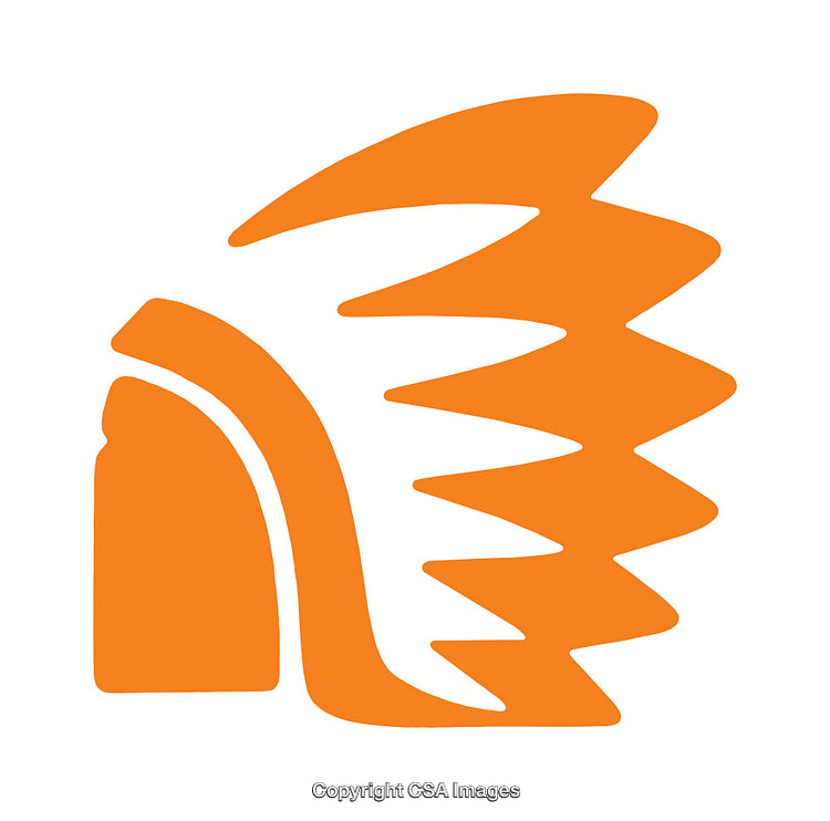 Minimalist Orange Feather Icon with Clean Design Elements