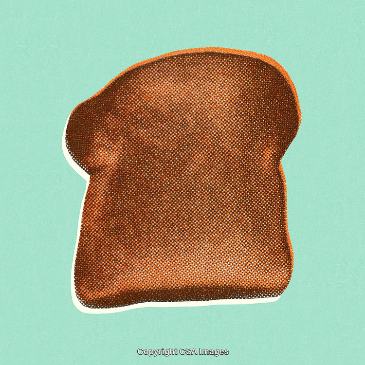 Artistic Stylized Image of Toast with Retro Dot Screen Design