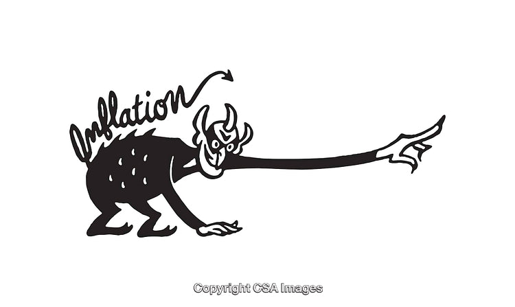 Black and White Illustration Symbolizing Inflation Concept and Economic Struggles