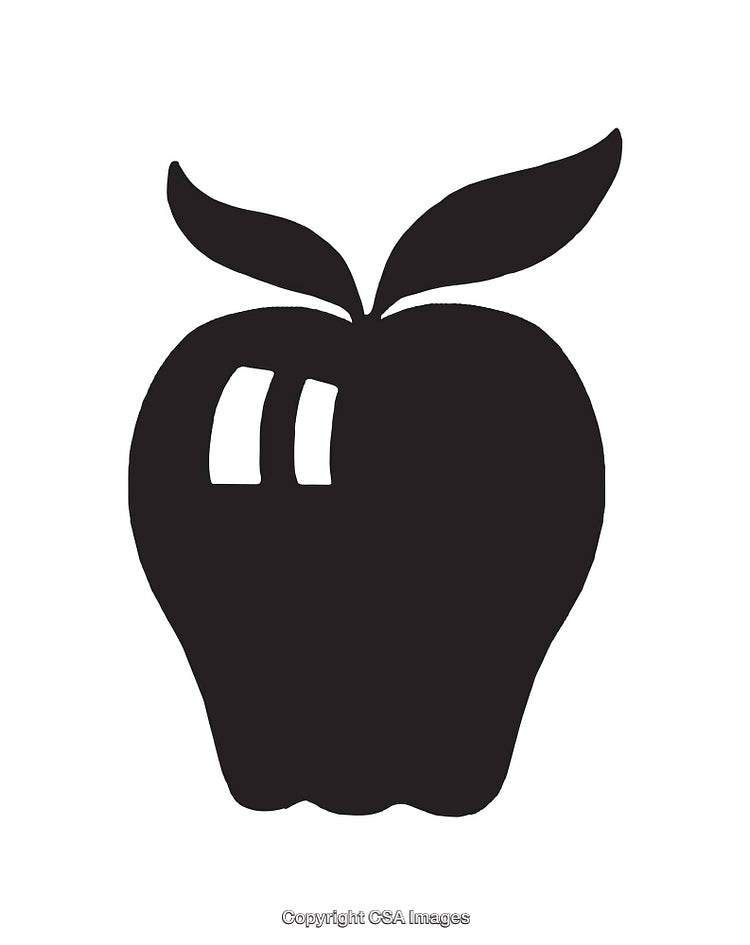 Black And White Vector Apple Icon with Minimalist Design