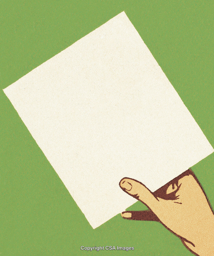Hand Holding a Piece of Paper