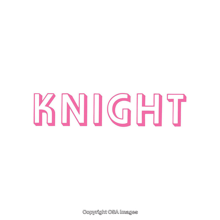 Bold Pink Text Displaying "Knight" on White Background