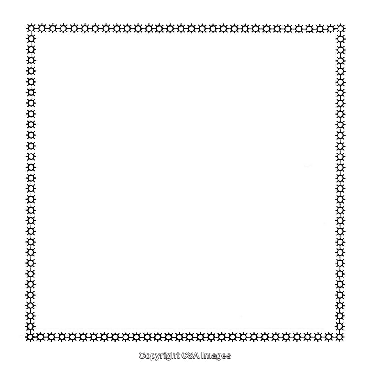 Black and White Border With Detailed Ornamental Design on Blank Background