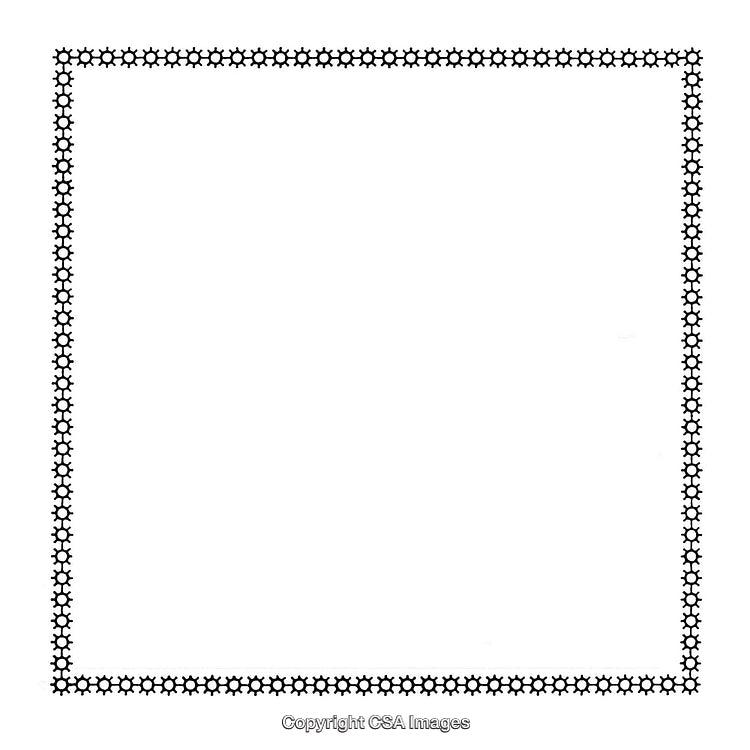Black and White Border With Detailed Ornamental Design on Blank Background