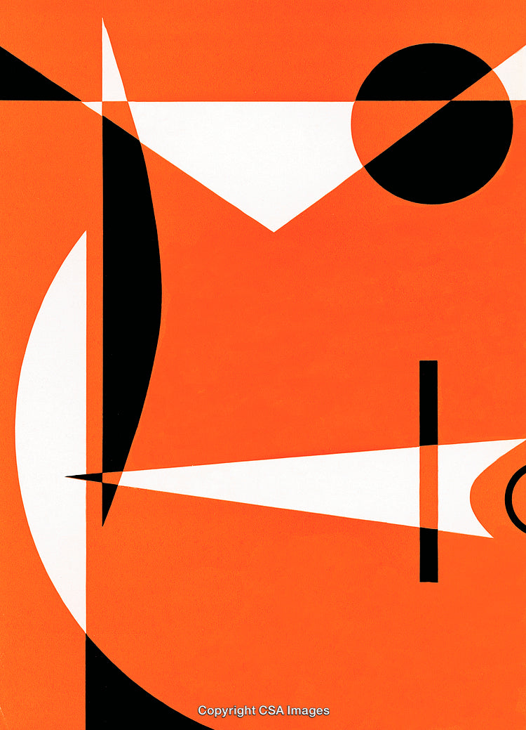 Abstract Geometric Composition with Bold Colorful Shapes and Lines