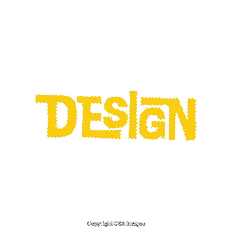 Creative Yellow Text Art Displaying the Word Design in Unique Style
