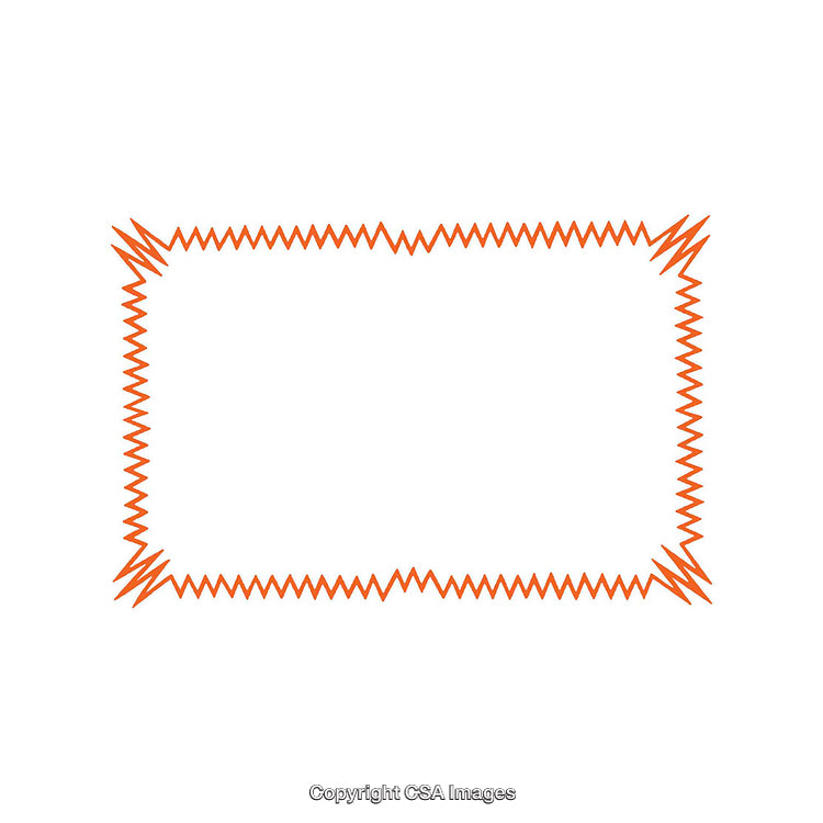 Rectangular Design with Orange Zigzag Line Border on White Background