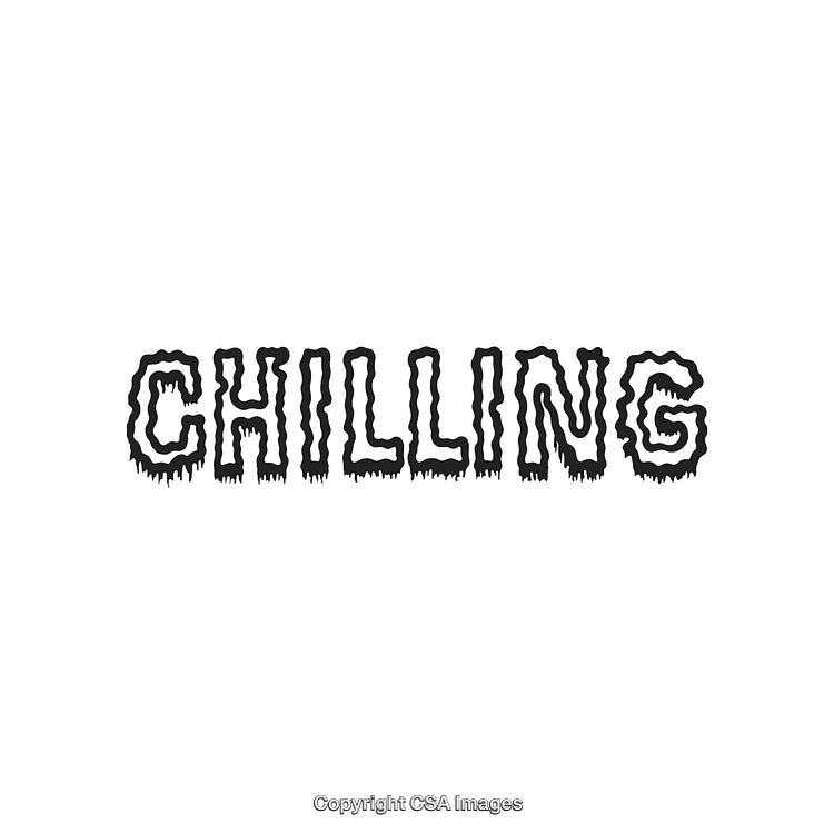 Chilling Word Text in Dripping Font Style Against Clean White Background