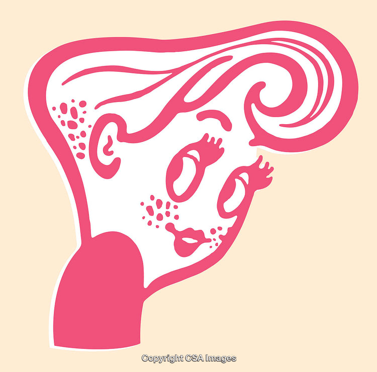 Pink Line Art Illustration of Abstract Face with Expressive Details