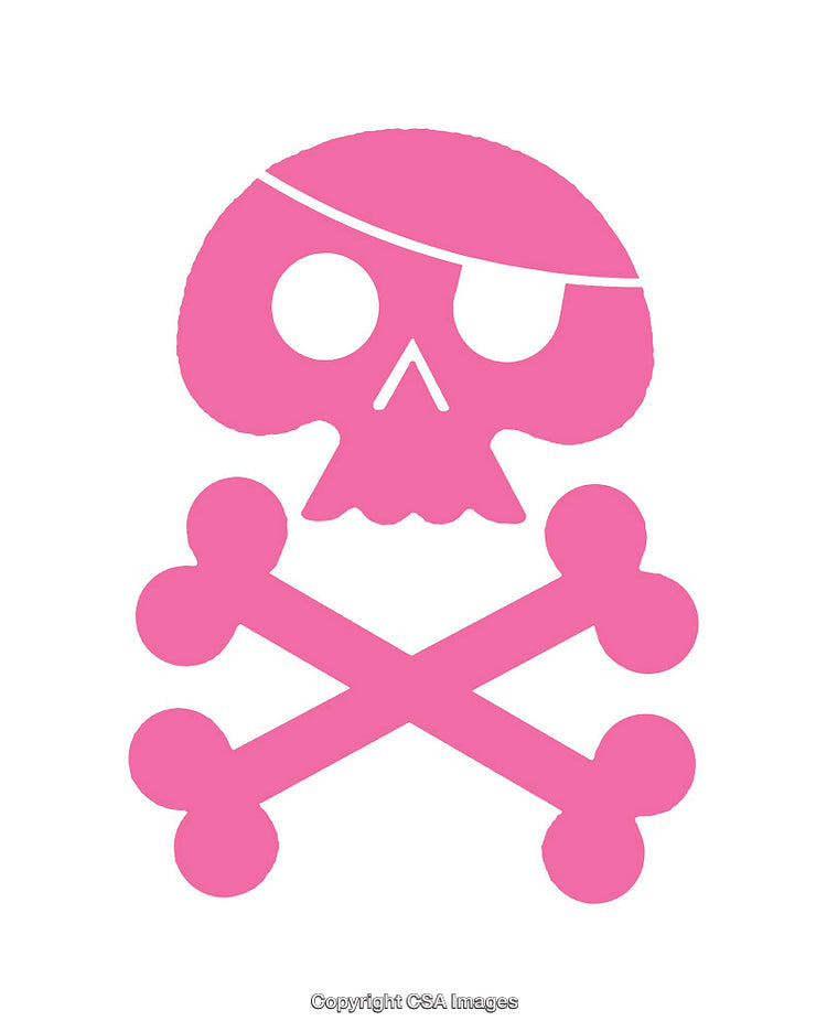Pink Skull and Crossbones Pirate Design With Eyepatch