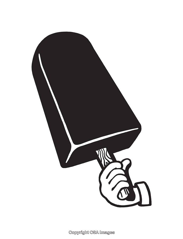 Black And White Line Art of a Hand Holding an Ice Cream Bar