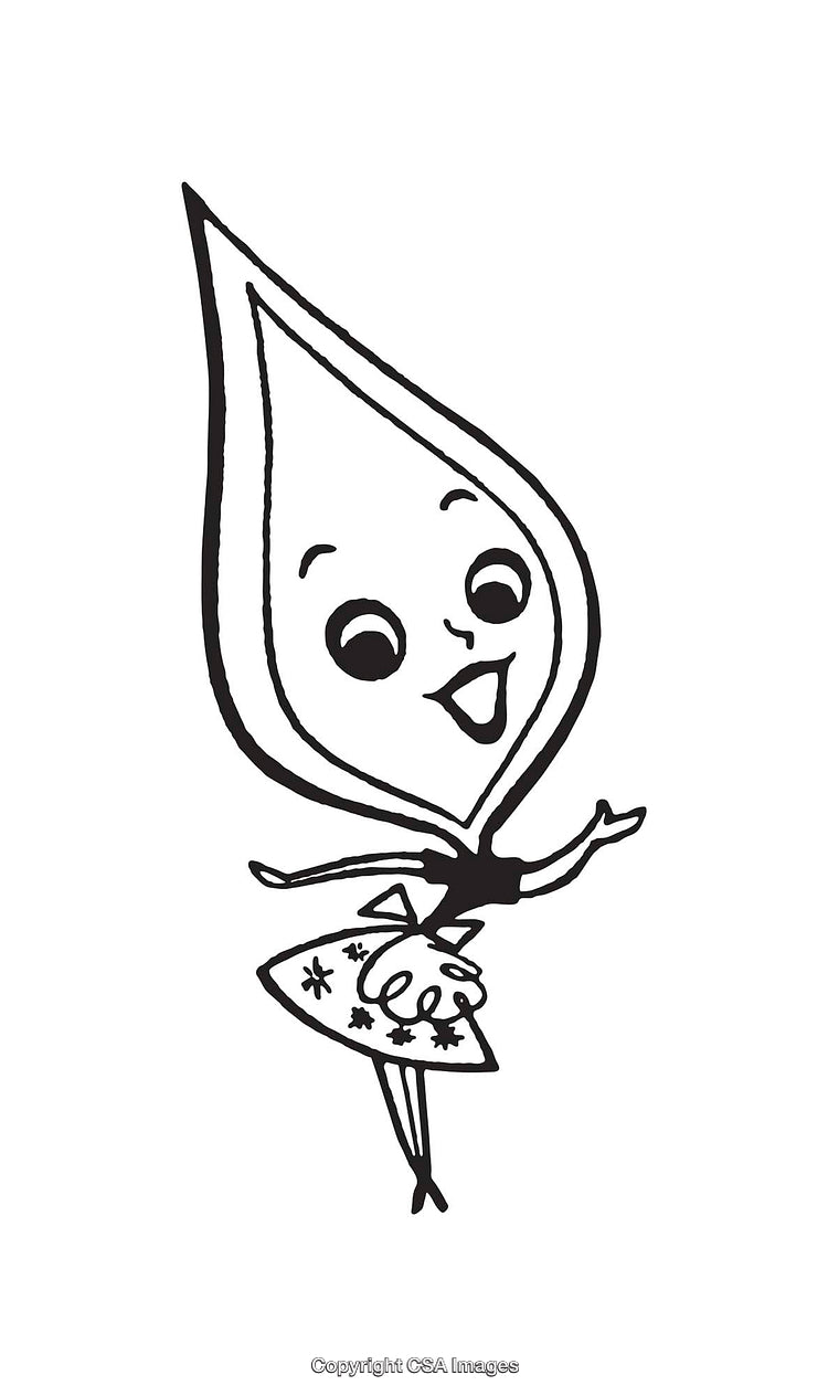 Charming Line Art Illustration of a Cheerful Figure in Dance Pose