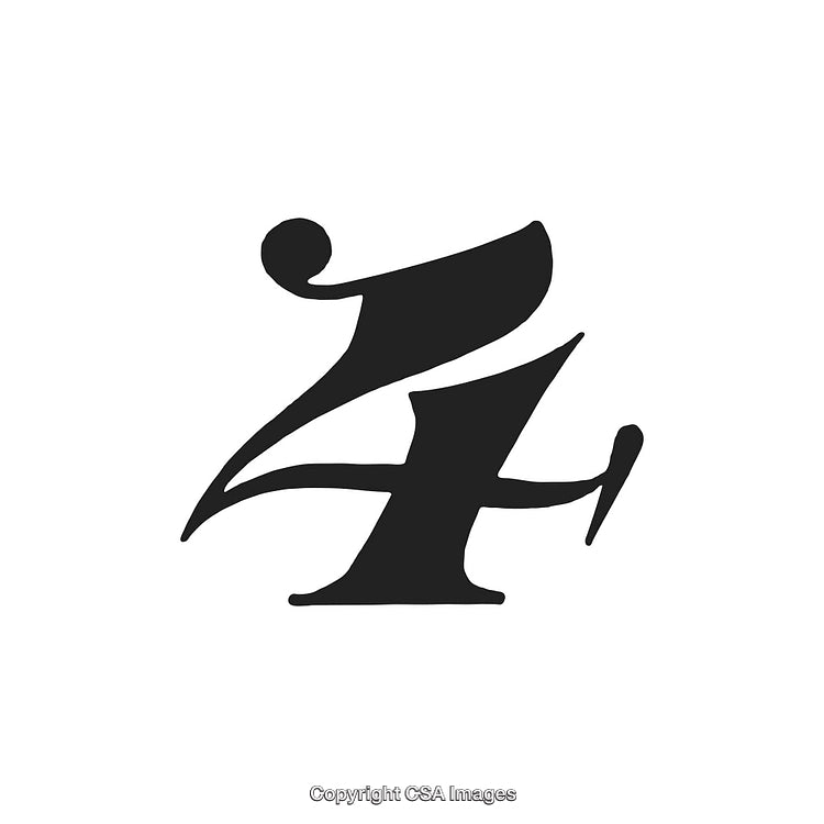 Elegant Calligraphy Symbol With Abstract Design on White Background