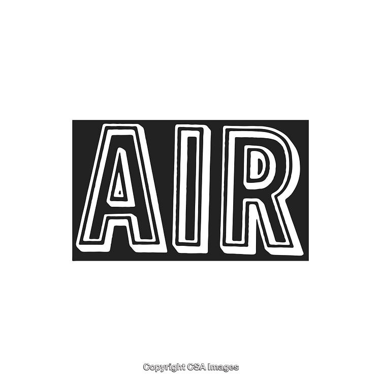 Black And White Air Text Illustration With Bold Lettering Design