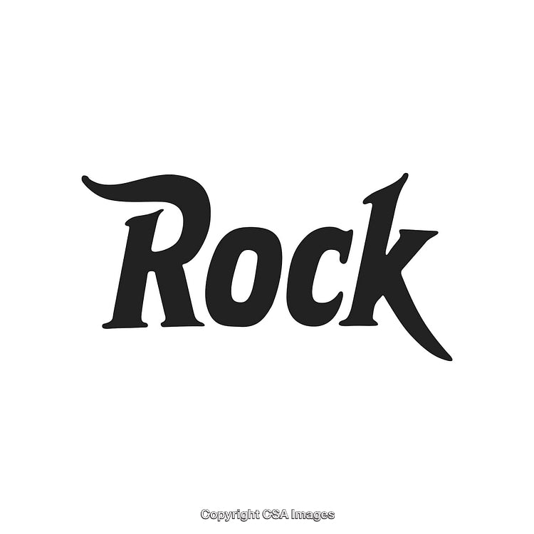 Stylized Rock Typography Design with Retro-Inspired Font
